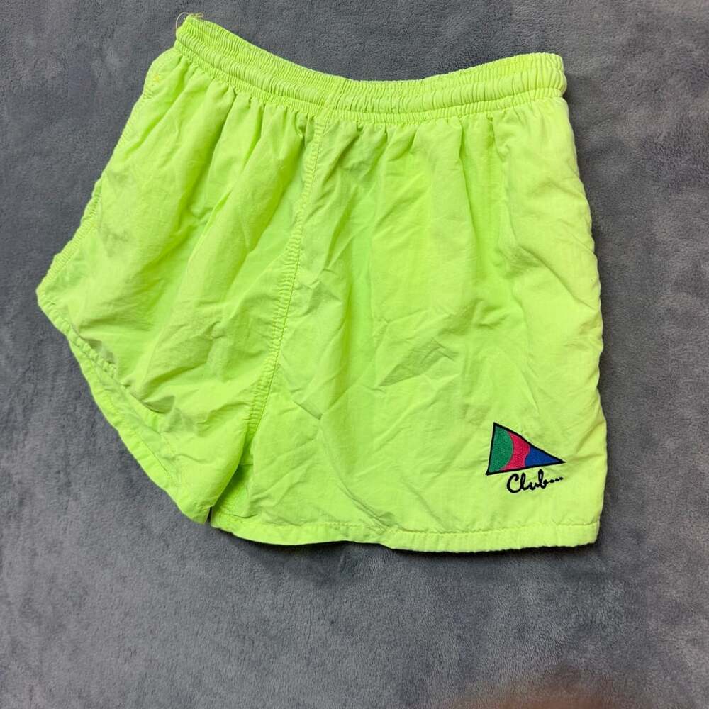 Vintage 90’sClub Sportswear Size S Vintage Neon Green Supplex Nylon Shorts